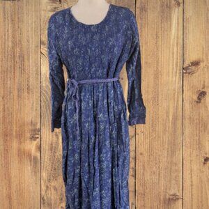 VINTAGE April Cornell Prairie Dress, Blue Floral, Size XS